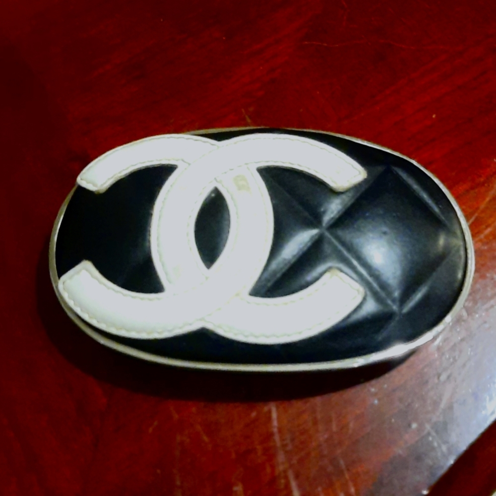 CHANEL CAMBON CC LOGO BUCKLE Buckle Size (in) 	4"x 2.5"